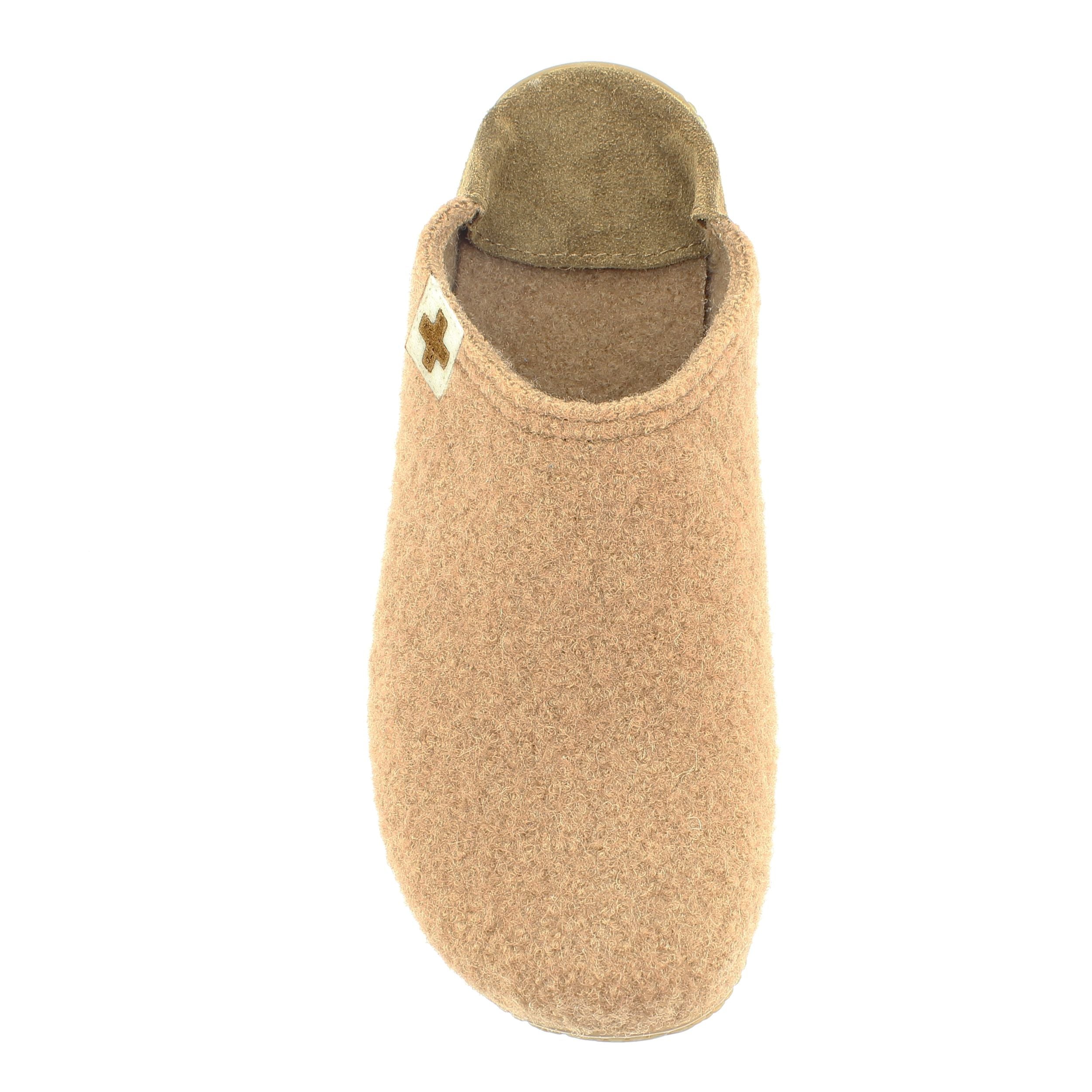 slipper with leather cap