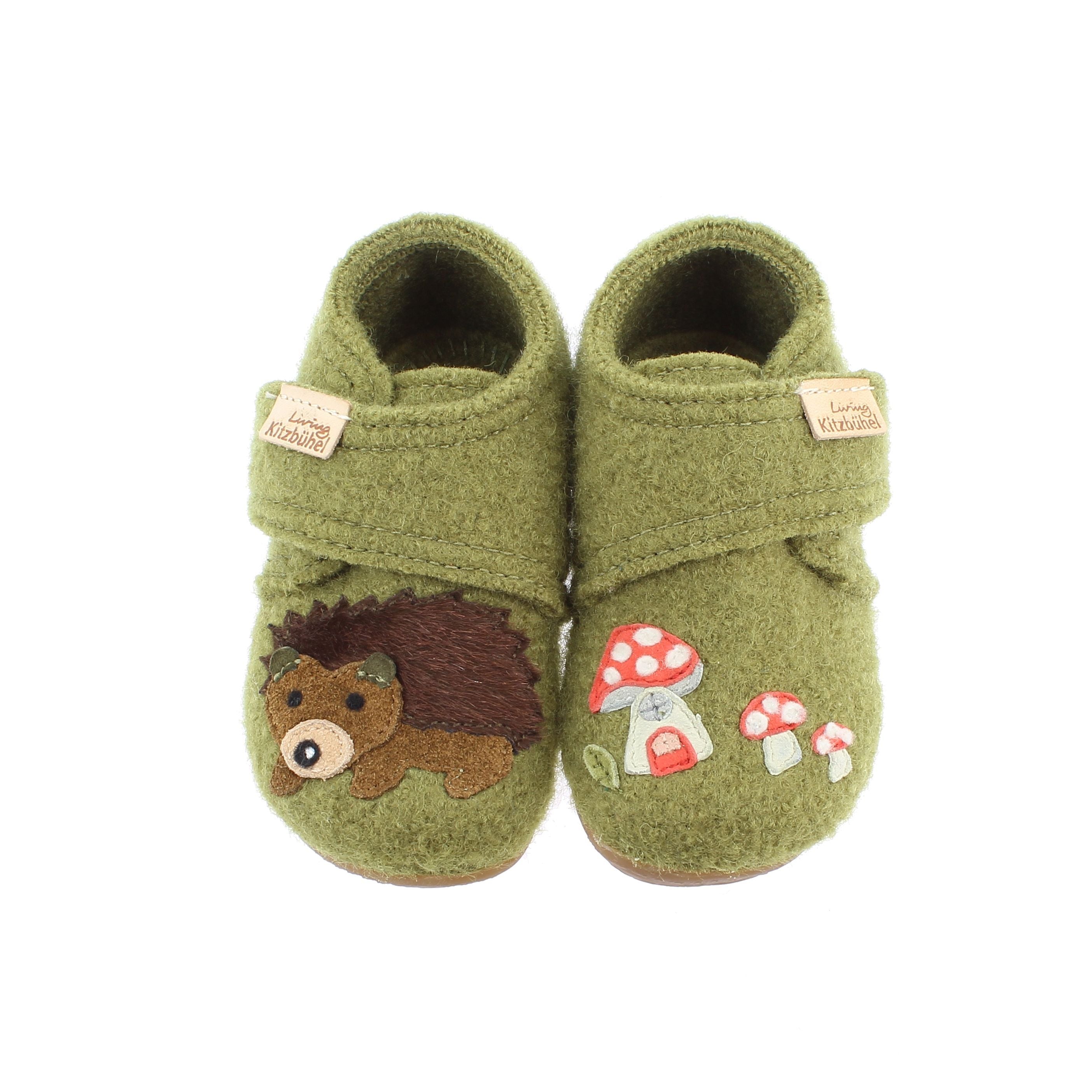 Babyklettschuh Igel und Pilz