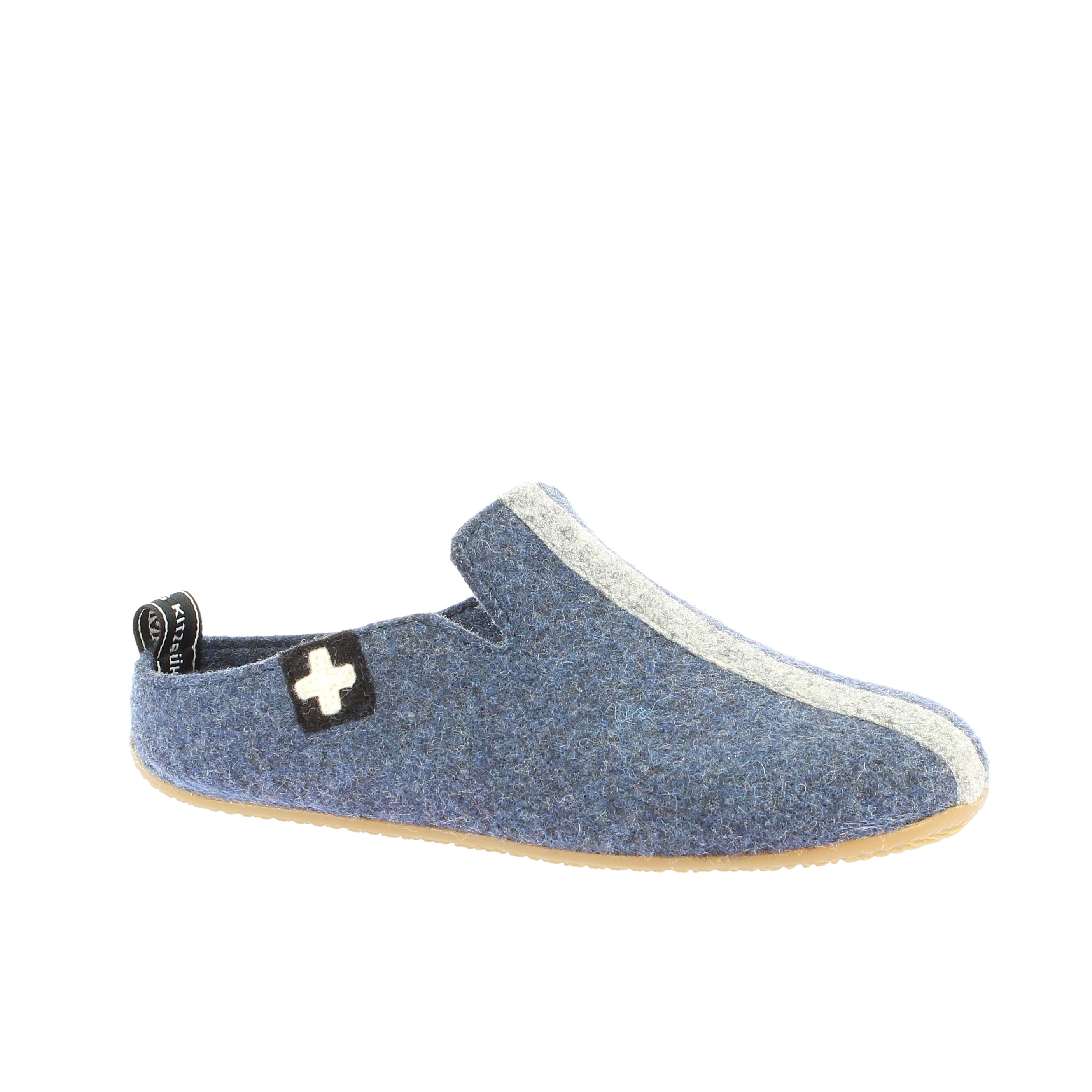 felt slippers with stripes