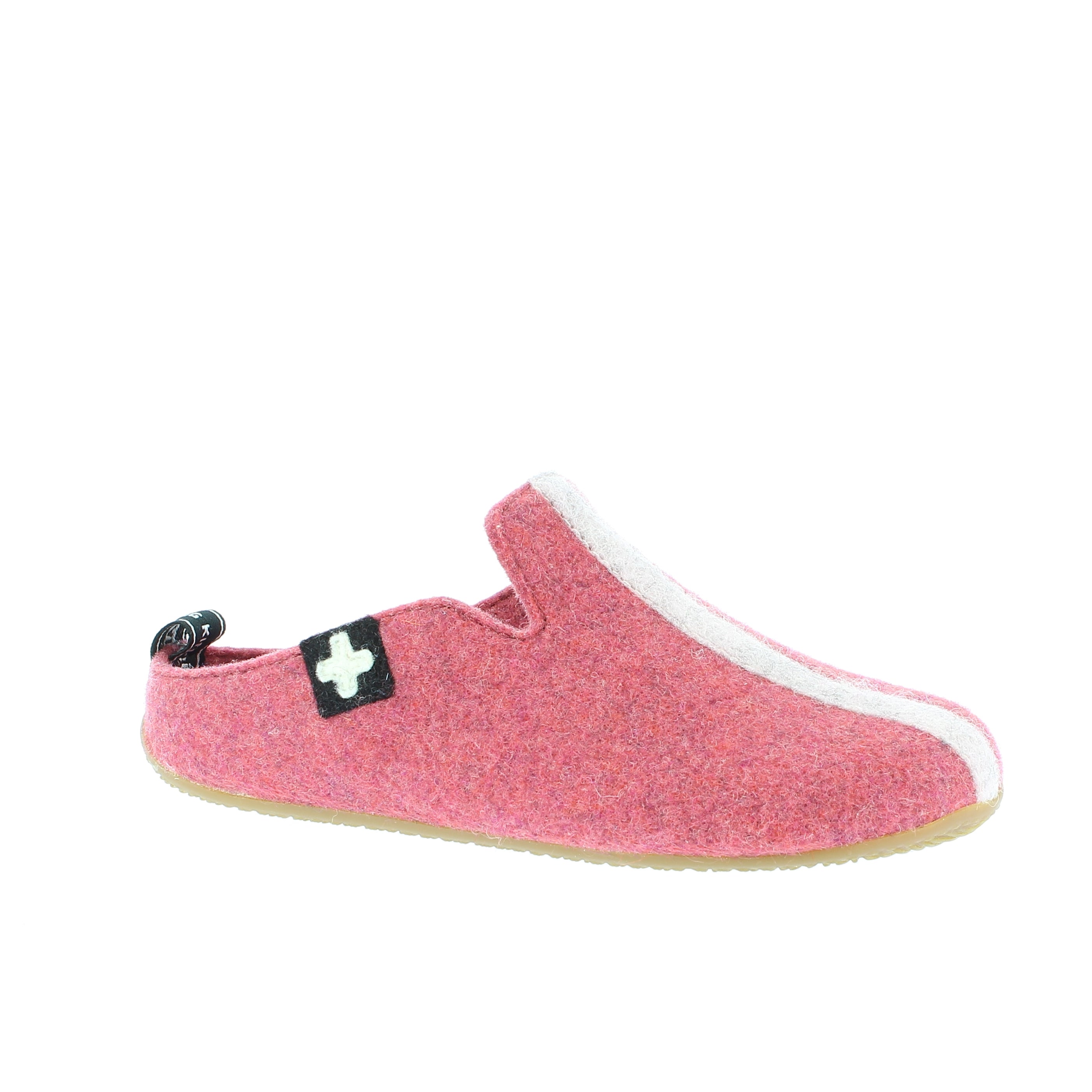 felt slippers with stripes