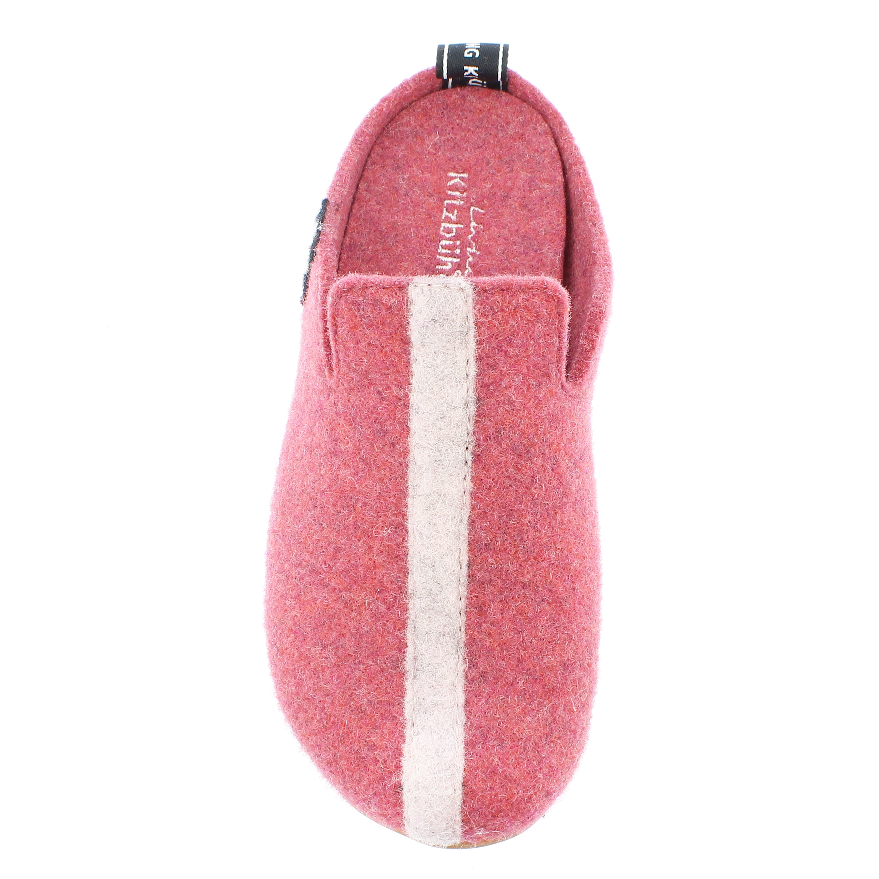 felt slippers with stripes