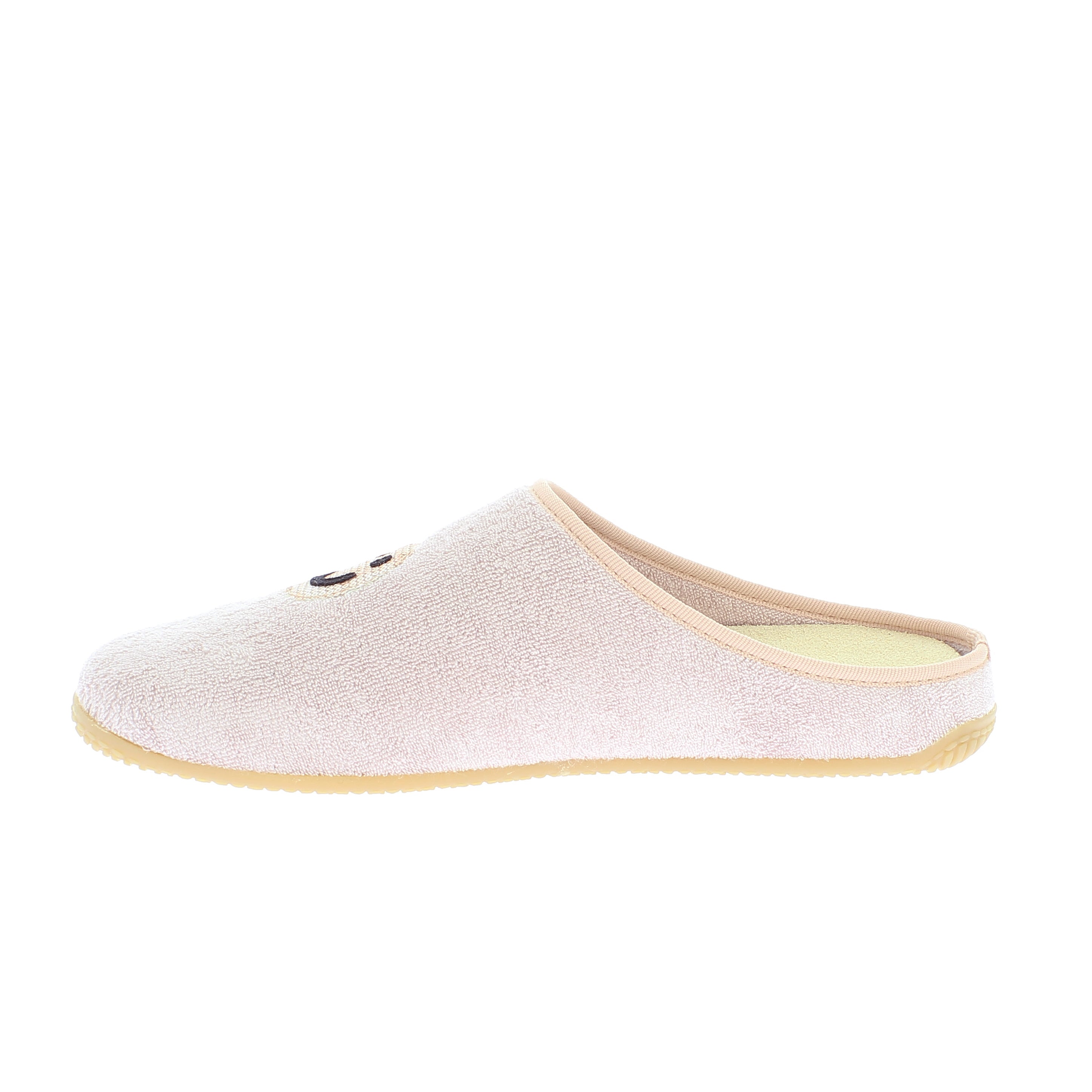 Terry cloth smiley slippers
