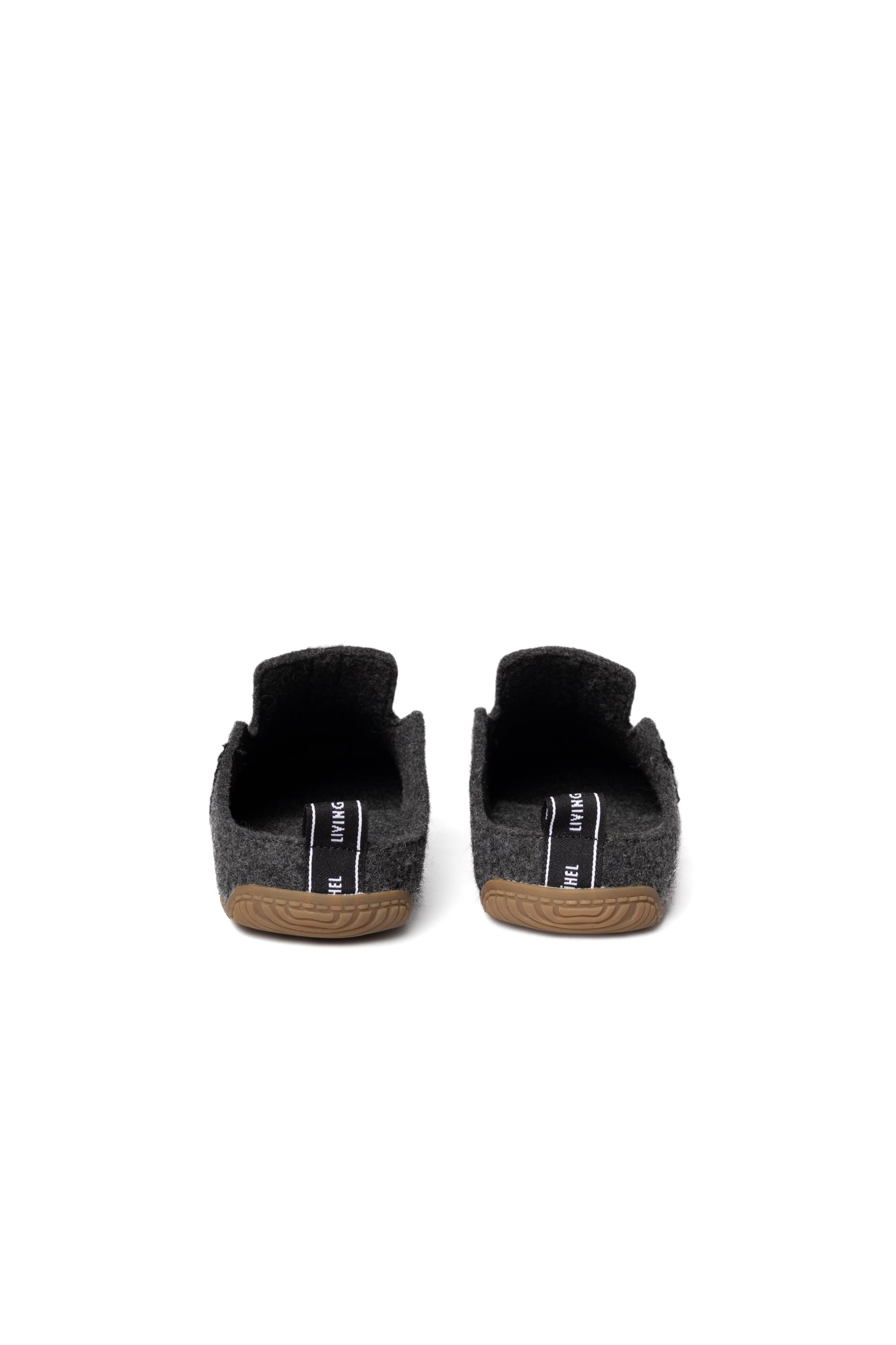 felt slippers with stripes